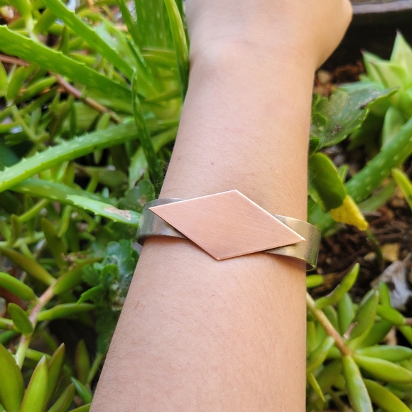 Vintage 1960s-1970s Silver & Copper Bracelet - Picture 5 of 11